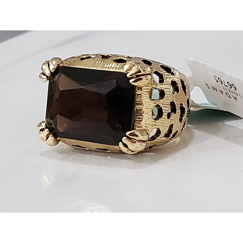 Leopard Jaguar Cocktail AMBER Ring Panther Cocktail Men Women Mob Boss Wife Gold